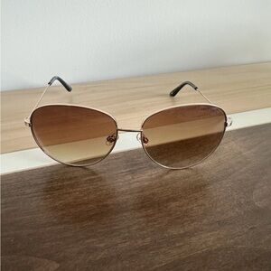 Tommy Hilfiger Gold and Brown Sunglasses
